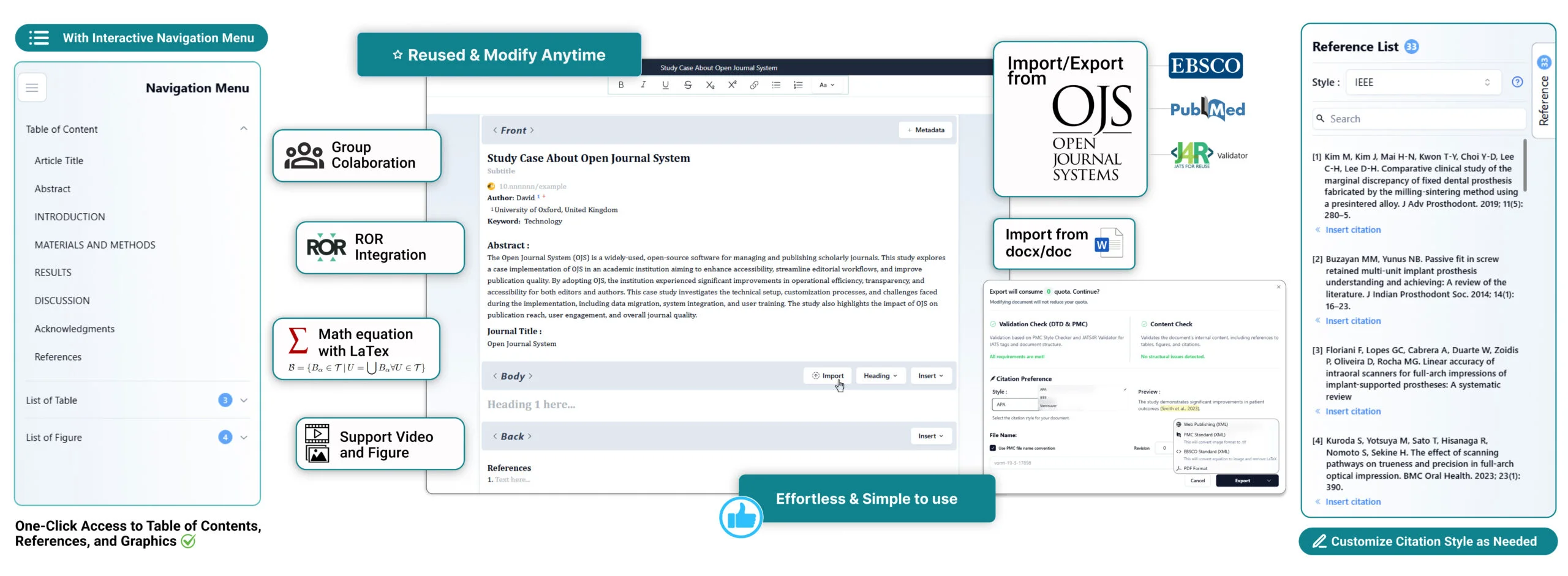 Interface of JATS Editor