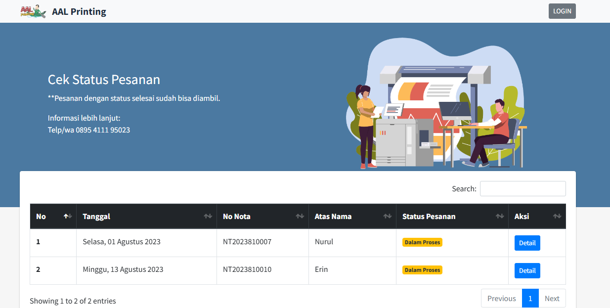 Sistem Informasi Percetakan Digital Berbasis Web